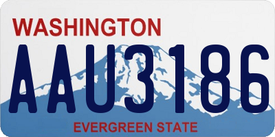 WA license plate AAU3186