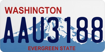 WA license plate AAU3188