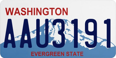 WA license plate AAU3191