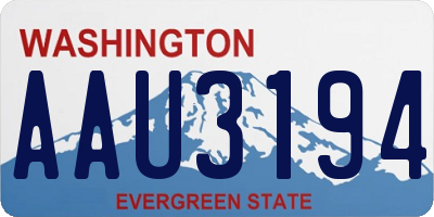WA license plate AAU3194