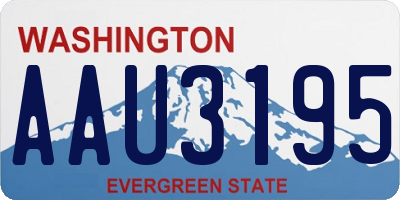 WA license plate AAU3195