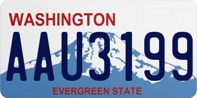 WA license plate AAU3199
