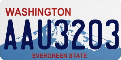 WA license plate AAU3203