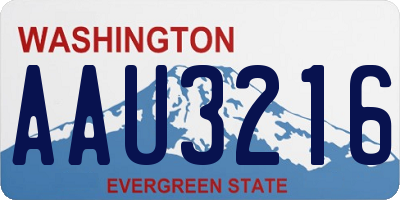 WA license plate AAU3216