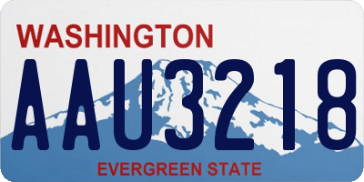WA license plate AAU3218