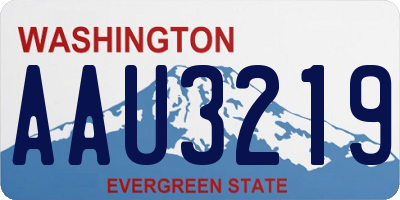 WA license plate AAU3219