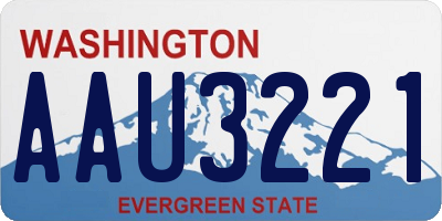WA license plate AAU3221
