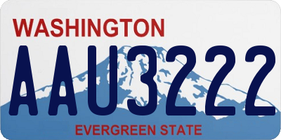 WA license plate AAU3222