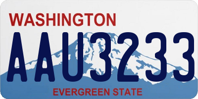 WA license plate AAU3233