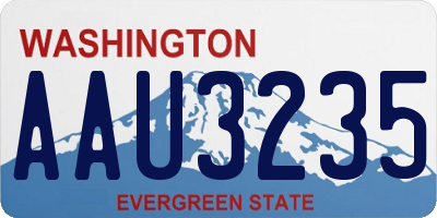 WA license plate AAU3235