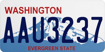 WA license plate AAU3237