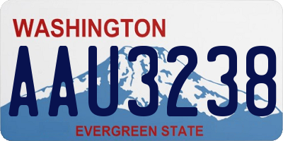 WA license plate AAU3238