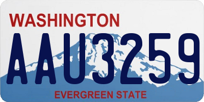 WA license plate AAU3259