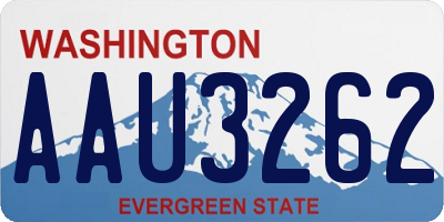 WA license plate AAU3262