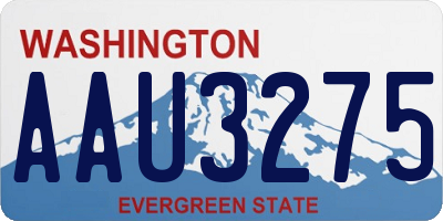 WA license plate AAU3275