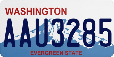 WA license plate AAU3285
