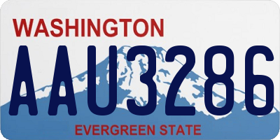 WA license plate AAU3286