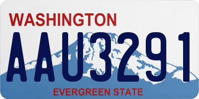 WA license plate AAU3291