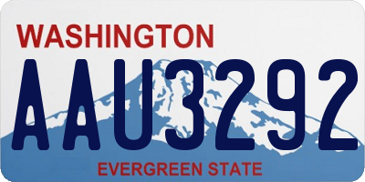 WA license plate AAU3292