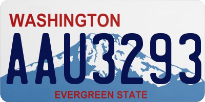 WA license plate AAU3293