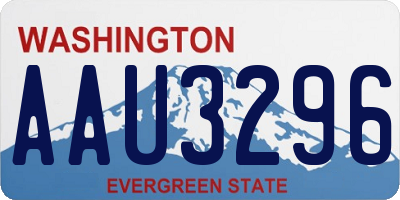 WA license plate AAU3296