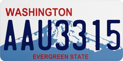 WA license plate AAU3315