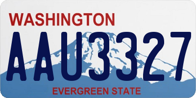 WA license plate AAU3327