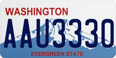WA license plate AAU3330