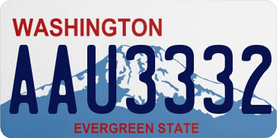 WA license plate AAU3332