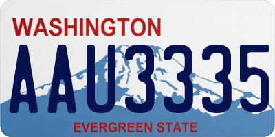WA license plate AAU3335