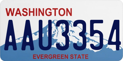 WA license plate AAU3354