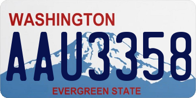 WA license plate AAU3358