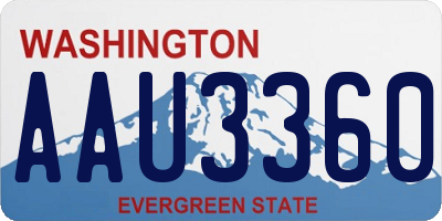 WA license plate AAU3360