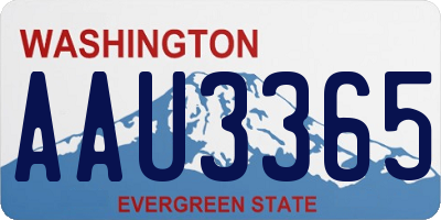 WA license plate AAU3365