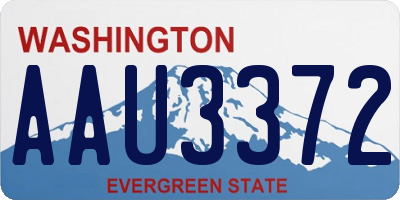 WA license plate AAU3372