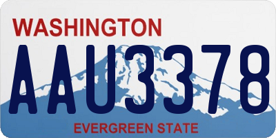 WA license plate AAU3378
