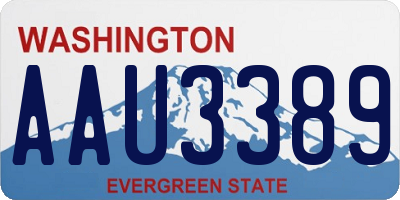 WA license plate AAU3389