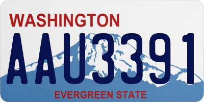WA license plate AAU3391