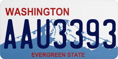 WA license plate AAU3393