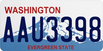 WA license plate AAU3398