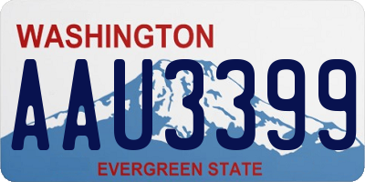 WA license plate AAU3399
