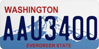 WA license plate AAU3400