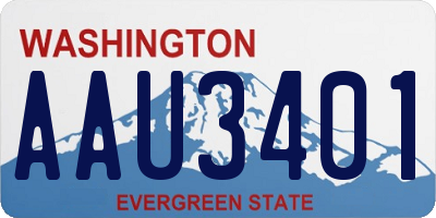 WA license plate AAU3401