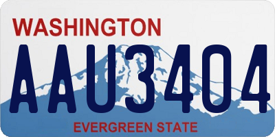 WA license plate AAU3404
