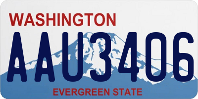 WA license plate AAU3406