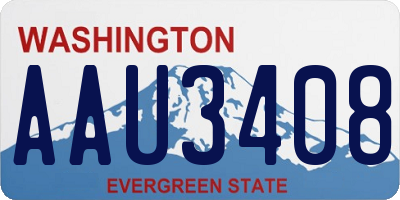 WA license plate AAU3408