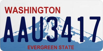 WA license plate AAU3417