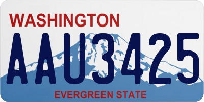 WA license plate AAU3425