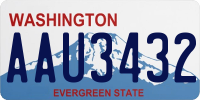 WA license plate AAU3432