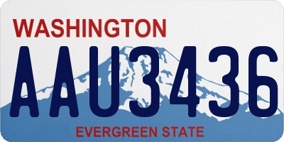 WA license plate AAU3436